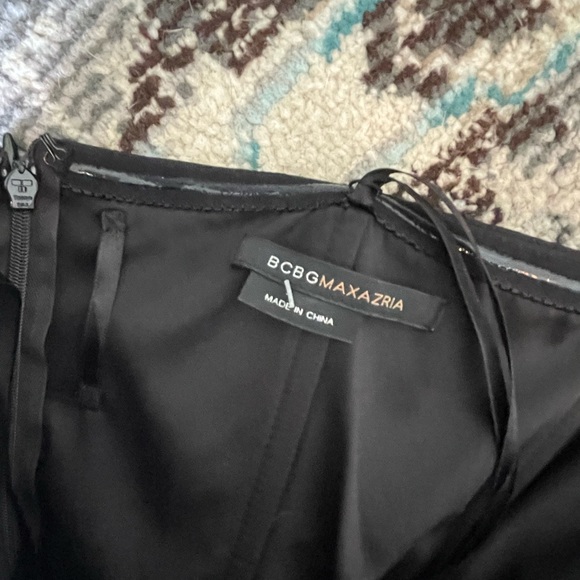BCBGMaxAzria Satin Black Strapless Cocktail Dress Size 8 Never Worn - Picture 4 of 6
